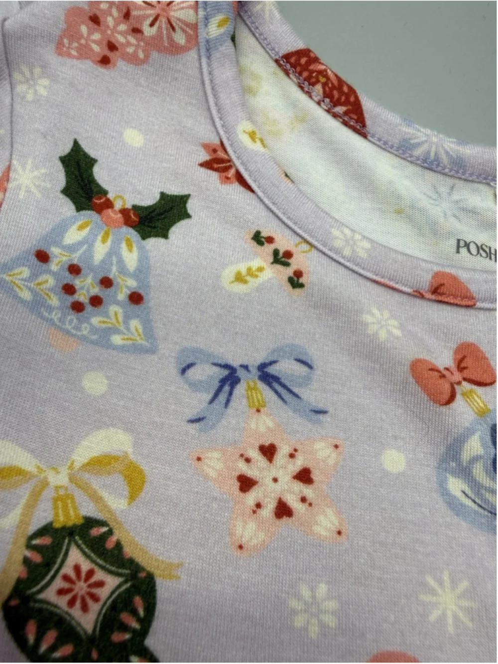 Posh Peanut Lavender Christmas Ornament Fit & Flare Dress 3T Girls Long Sleeve